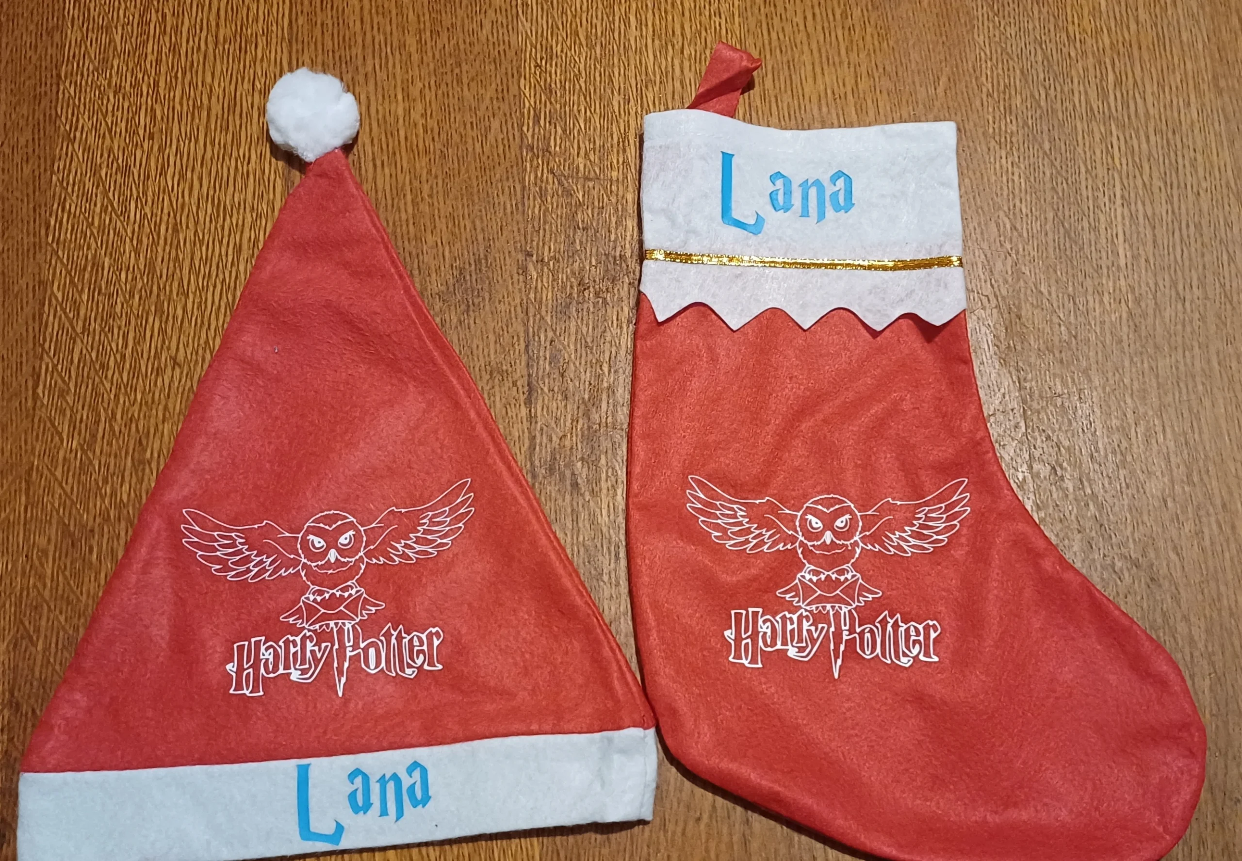 Bonnet et chaussette de noël personnaliser Harry Potter-lescreationsdeprescilia.com