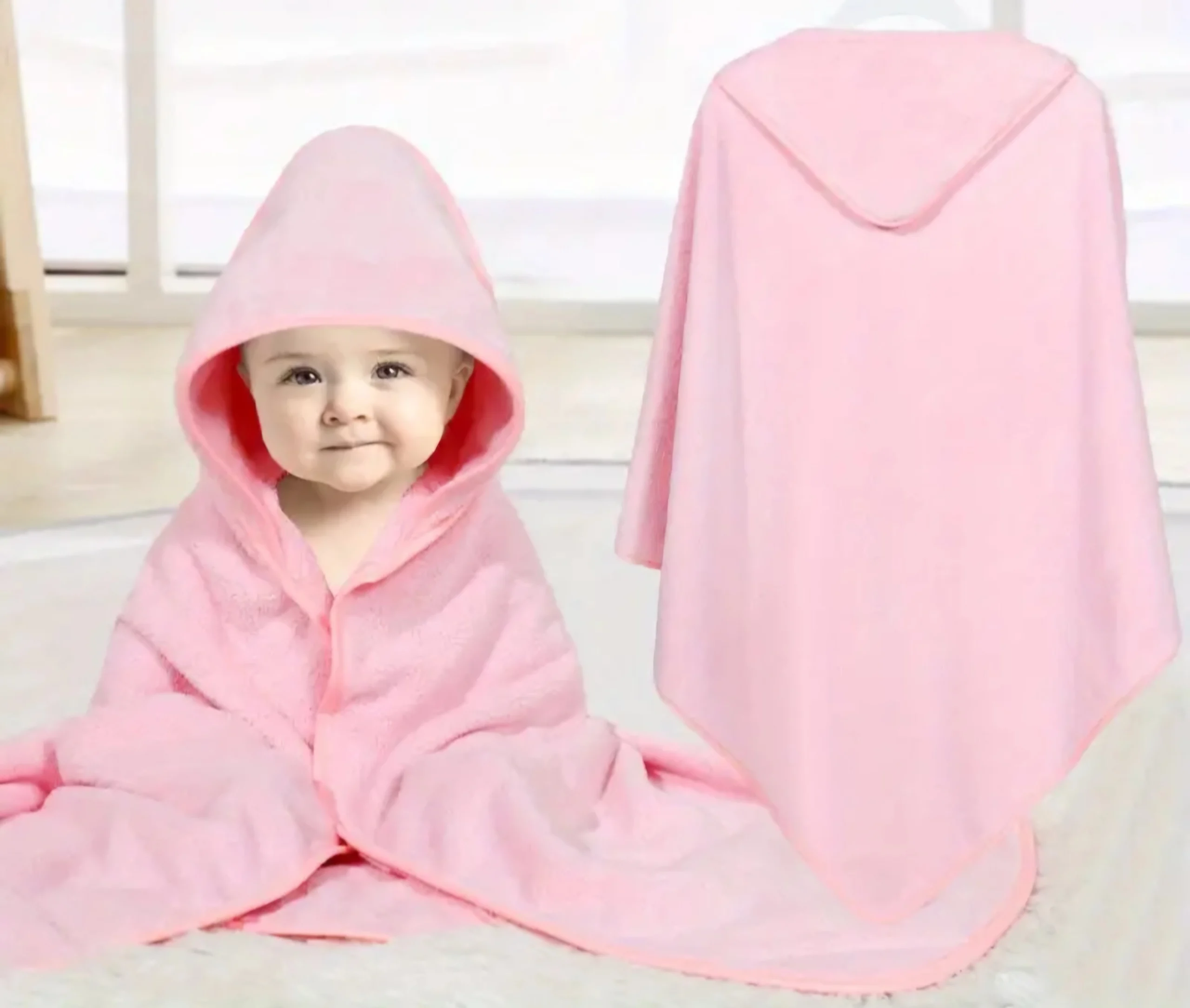Serviette rose pour bébé