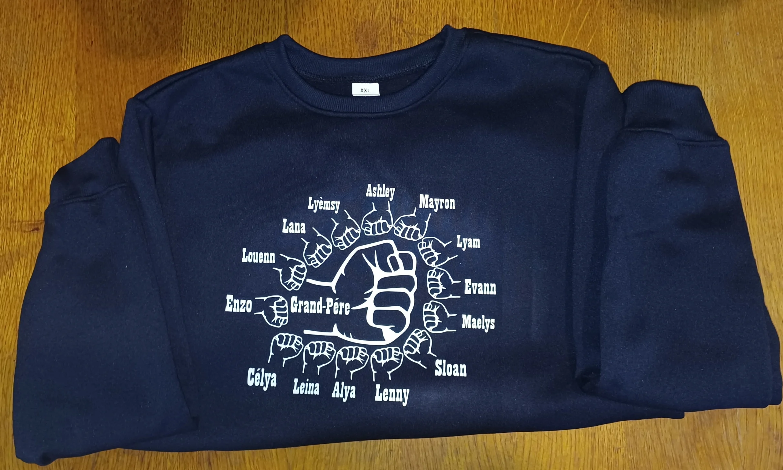 Sweat personnaliser fête des grands-pères-lescreationsdeprescilia.com