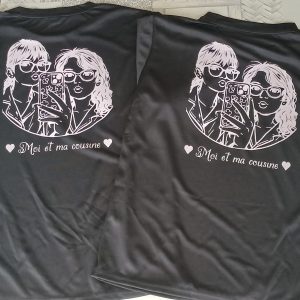 T-shirt personnalisé deux cousine